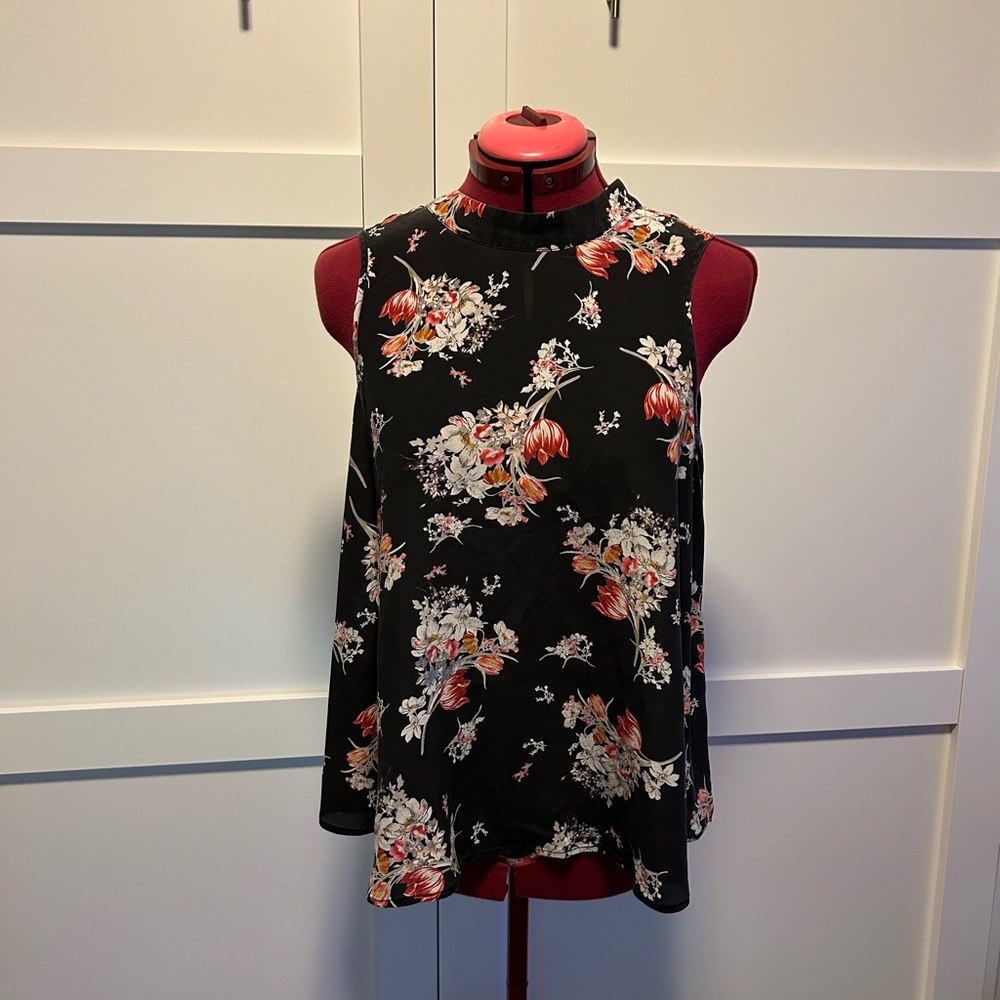 Maeve black floral tank